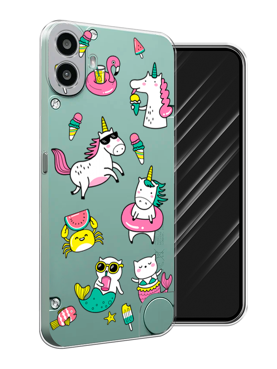 

Чехол Awog на CMF Phone 1 "На отдыхе", Белый;бирюзовый;розовый, 3300450-1