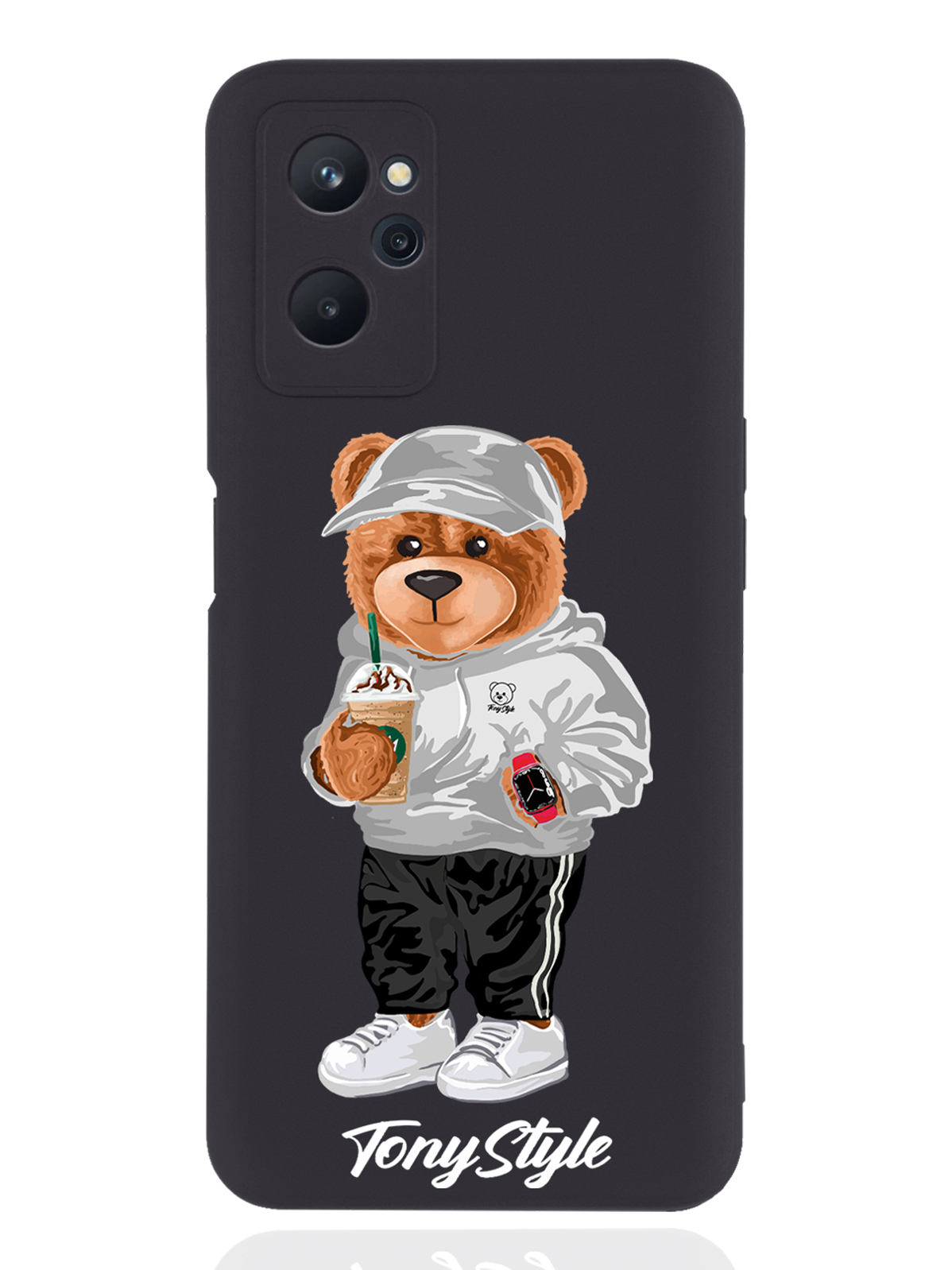 

Чехол Tony Style для realme 9i Tony Style с кофе черный, Серый;белый;черный