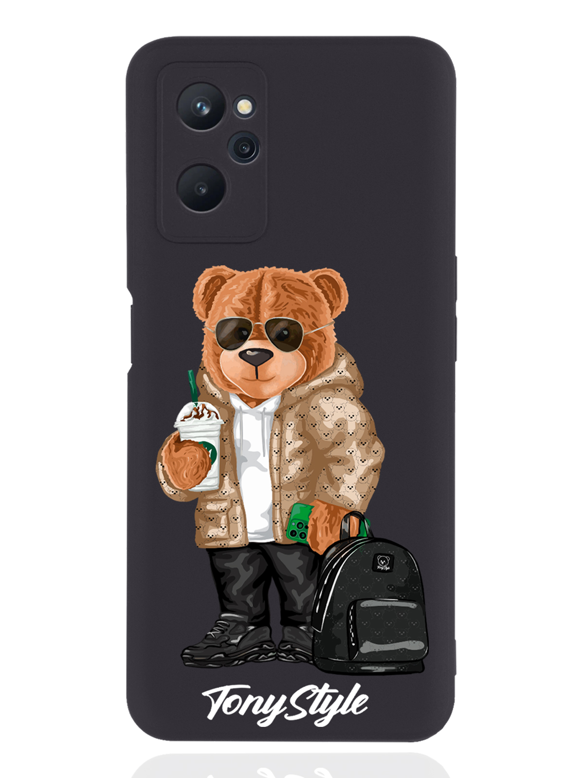 

Чехол Tony Style для realme 9i Tony Style в очках черный, Коричневый;черный;белый