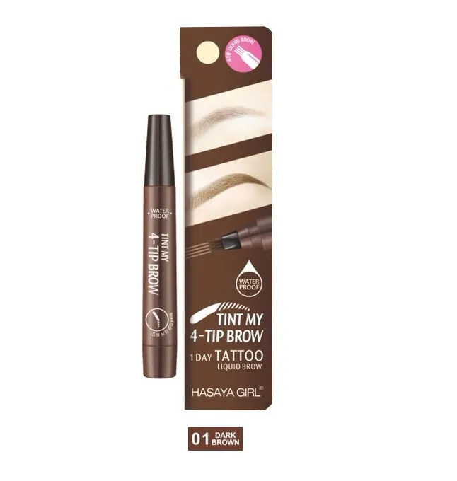 

Стойкий тинт для бровей Hasaya Girl MY 4-TIP BROW цвет 01 темно-коричневый