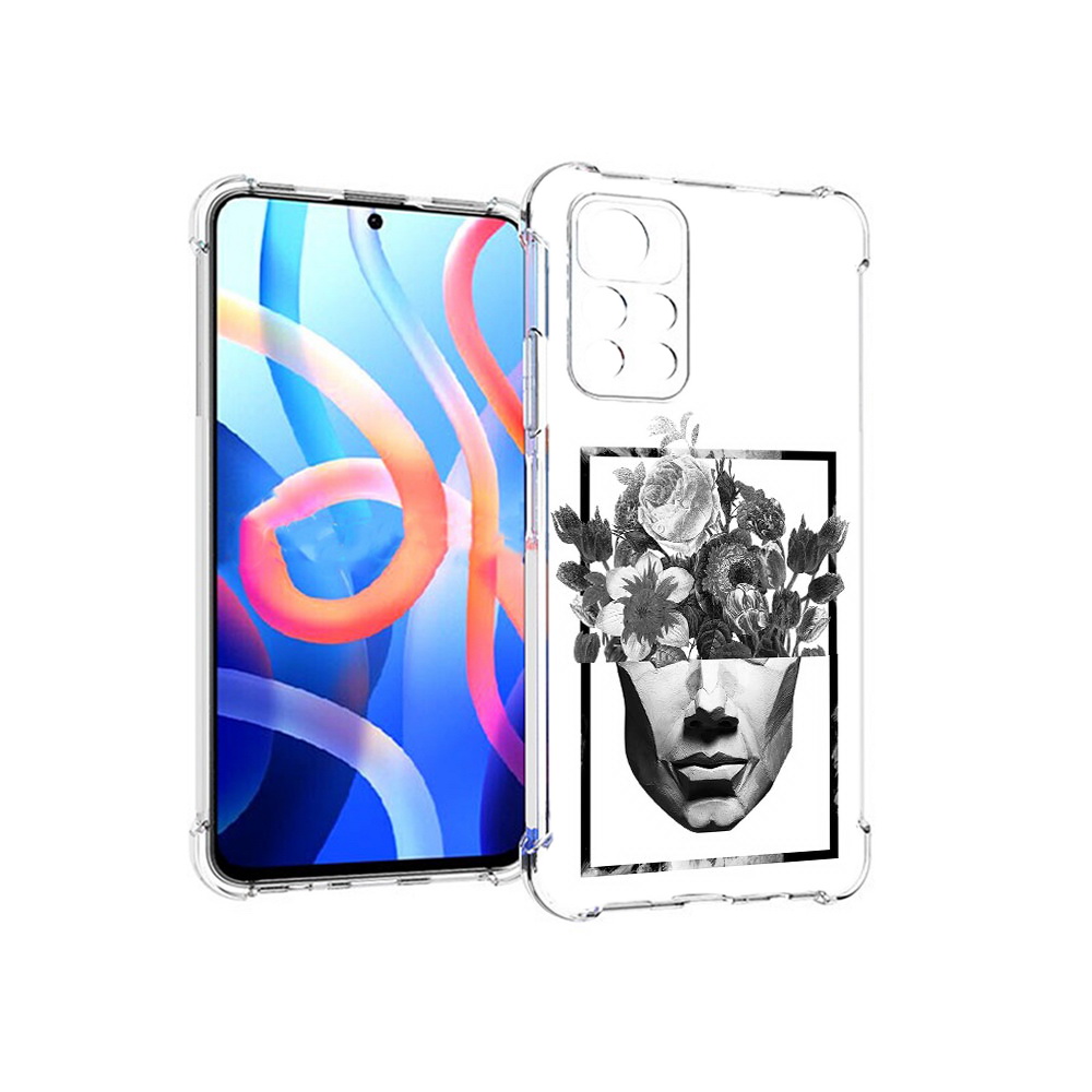 

Чехол MyPads Tocco для Xiaomi Poco M4 Pro 5G черно белая ваза в абстракции, Прозрачный, Tocco