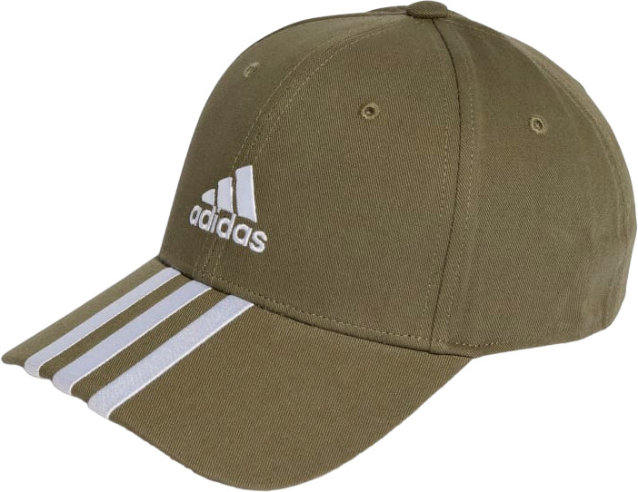 Бейсболка мужская Adidas 3-Stripes Cotton Twill Baseball Cap зеленая, one size Китай зеленый, размер 54,  55