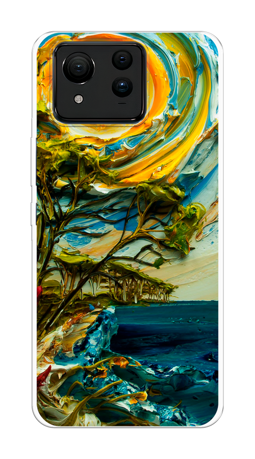 

Чехол на Asus ZenFone 11 Ultra "Солнце живопись", Желтый;синий, 45250-1
