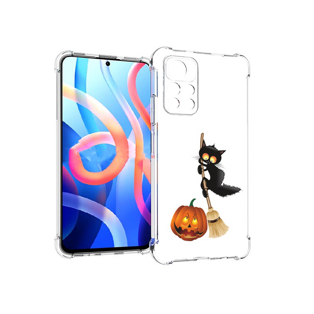 

Чехол MyPads Tocco для Xiaomi Poco M4 Pro 5G хэлуинский котик (PT200061.301.667), Прозрачный, Tocco