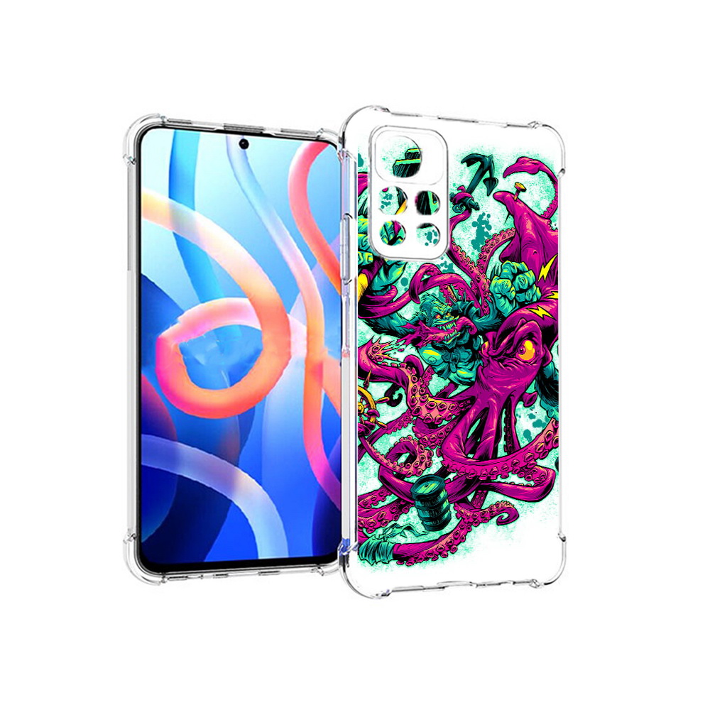 

Чехол MyPads Tocco для Xiaomi Poco M4 Pro 5G фиолетовый кракен (PT200061.301.657), Прозрачный, Tocco