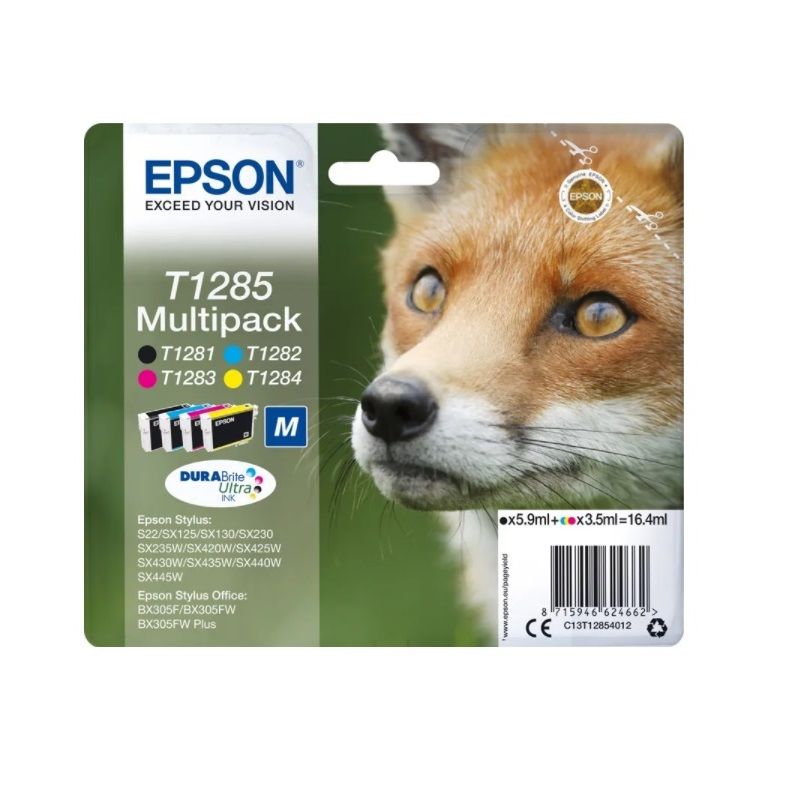 Картридж для струйного принтера Epson T1285 (C13T12854012) цветной, оригинал