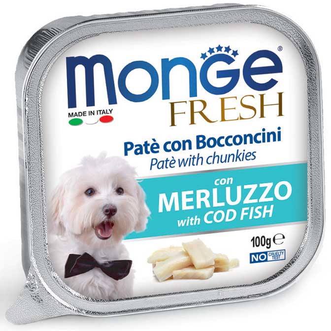 фото Консервы для собак monge fresh, паштет с треской, 100г 16шт