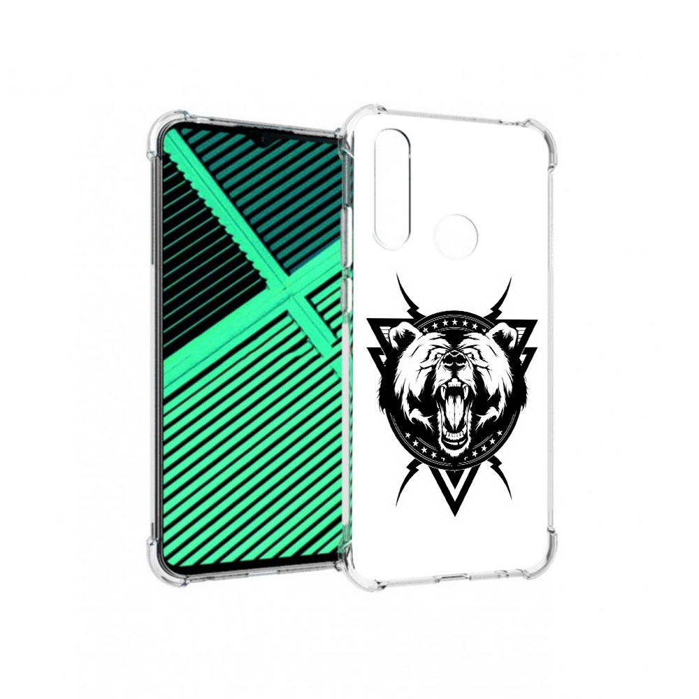 

Чехол MyPads Tocco для Motorola Moto G8 Power Lite медведь в треугольнике, Прозрачный, Tocco