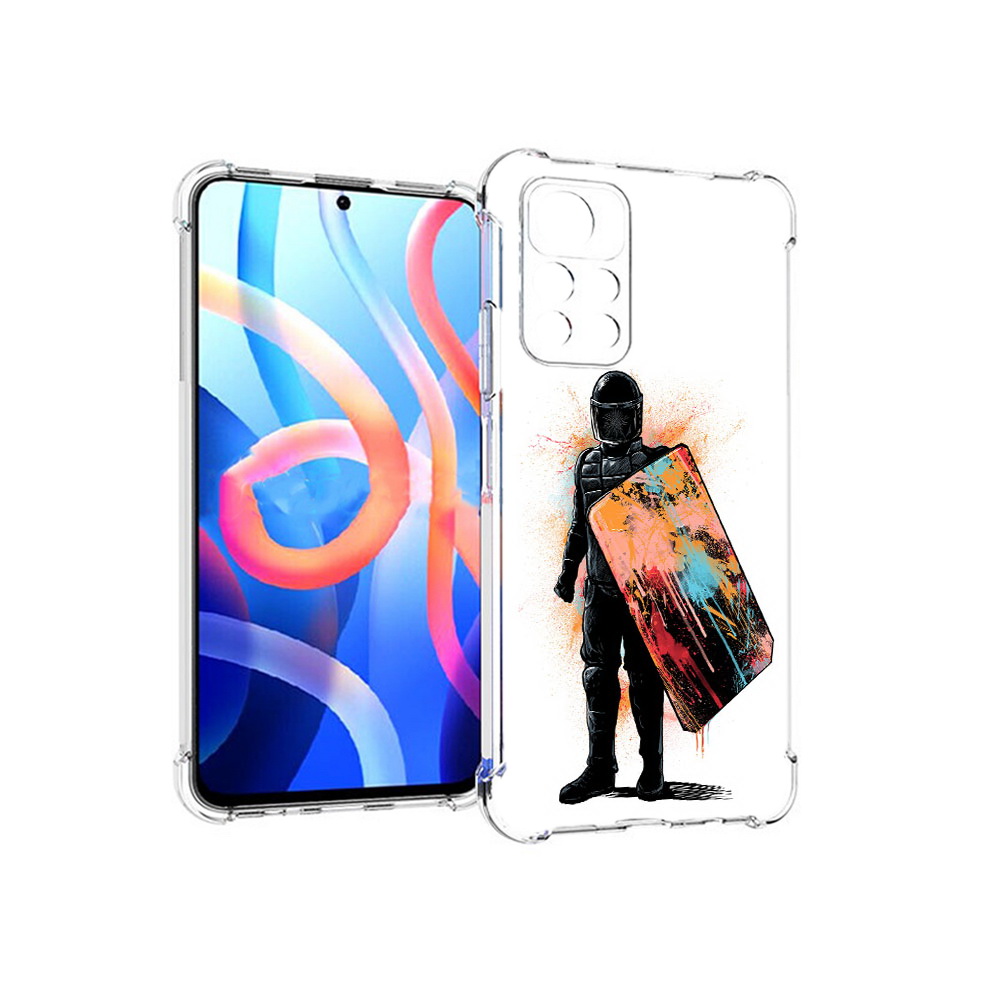 

Чехол MyPads Tocco для Xiaomi Poco M4 Pro 5G солдат с красочным щитом (PT200061.301.614), Прозрачный, Tocco