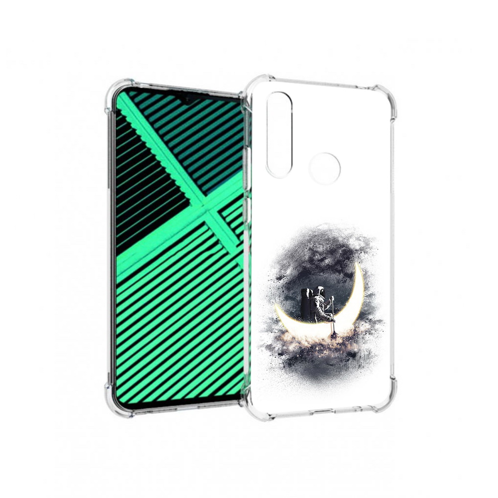 

Чехол MyPads Tocco для Motorola Moto G8 Power Lite лунный путешественник, Прозрачный, Tocco