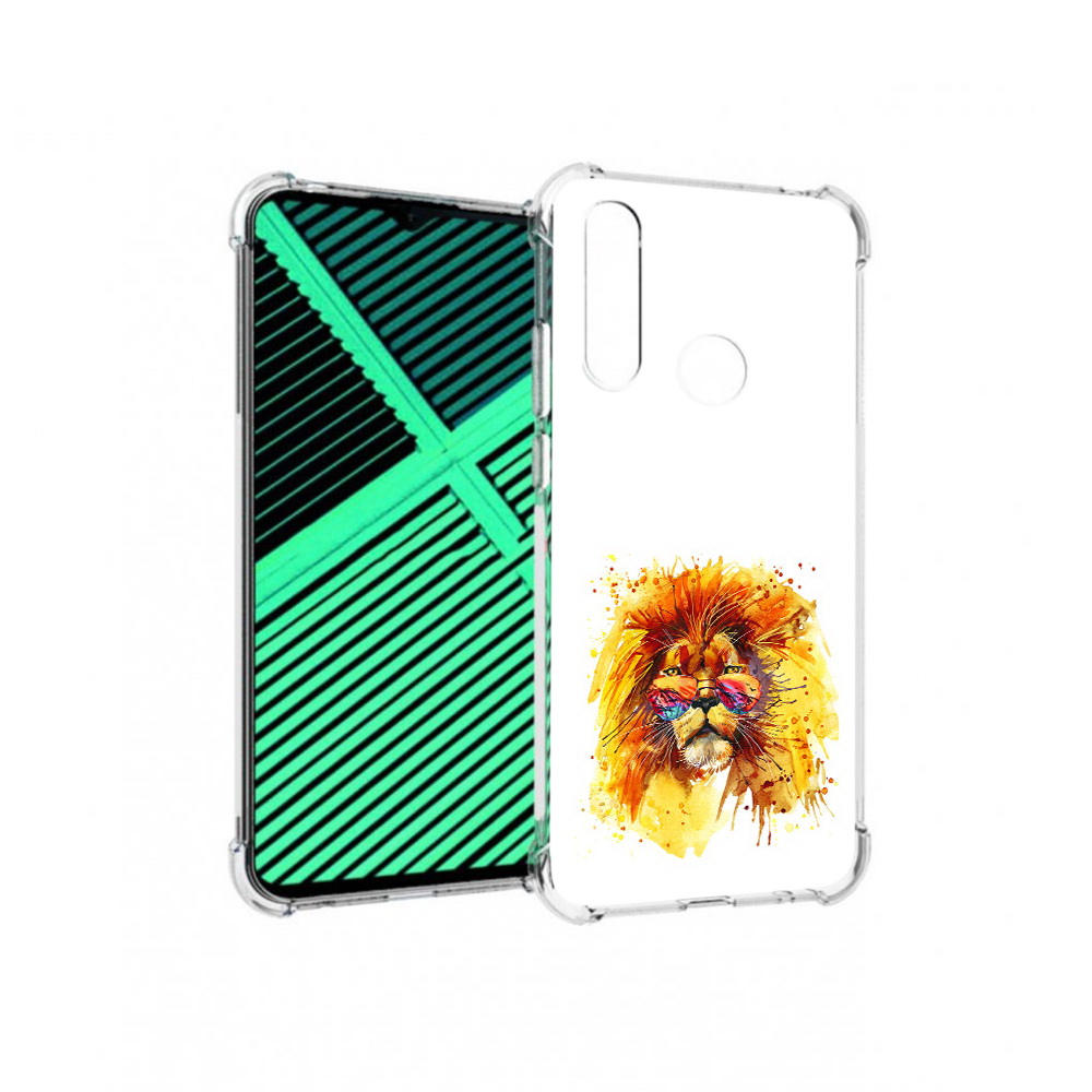

Чехол MyPads Tocco для Motorola Moto G8 Power Lite лев в очках (PT227069.358.436), Прозрачный, Tocco