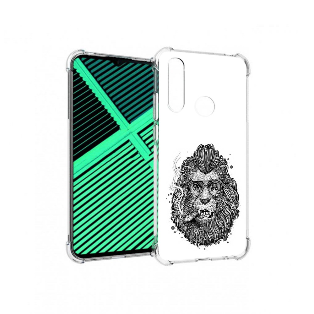 

Чехол MyPads Tocco для Motorola Moto G8 Power Lite курящий лев (PT227069.358.432), Прозрачный, Tocco