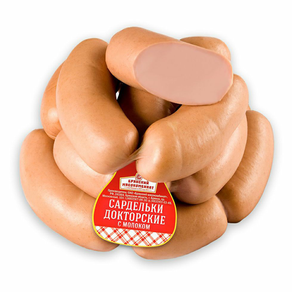 

Сардельки Брянский мясокомбинат Докторские вареные с молоком