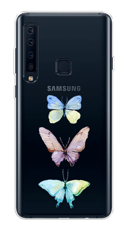 

Чехол на Samsung Galaxy A9 2018 "Акварельные бабочки", Бирюзовый;розовый, 26650-1