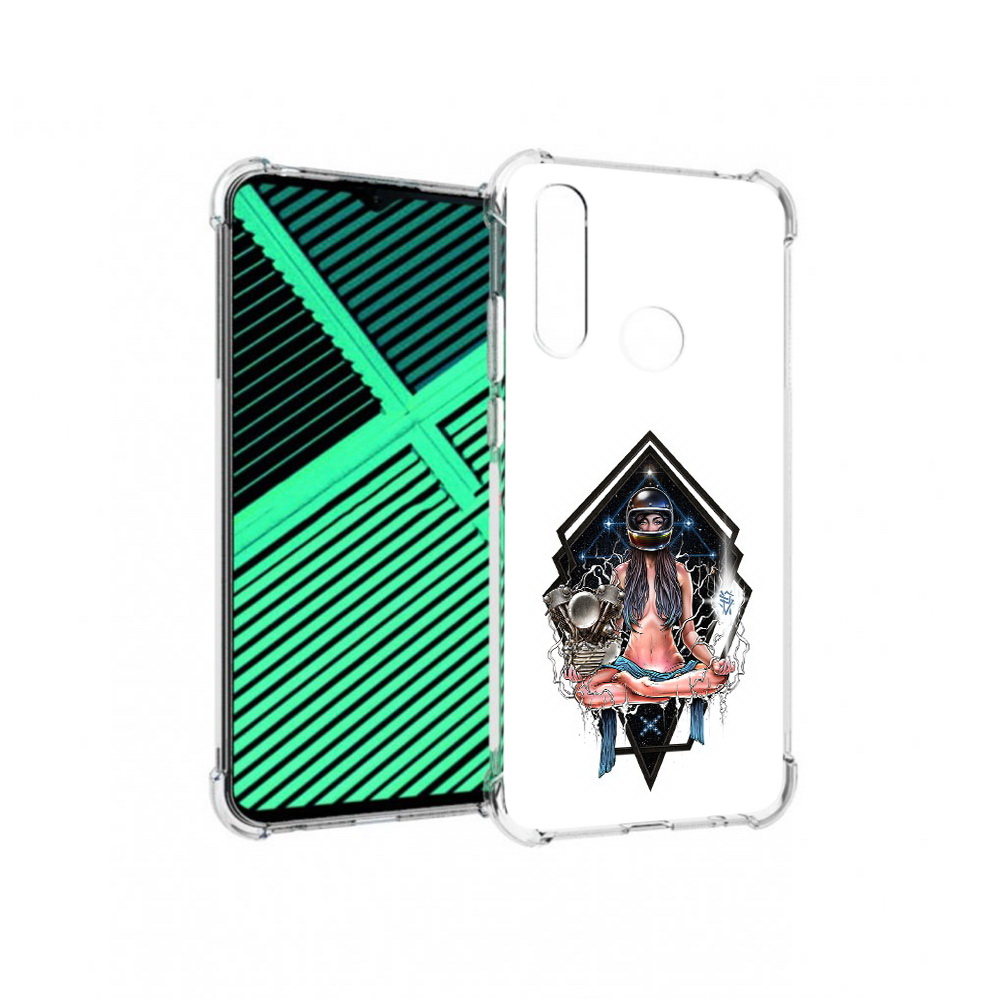 

Чехол MyPads Tocco для Motorola Moto G8 Power Lite красивая девушка в шлеме, Прозрачный, Tocco