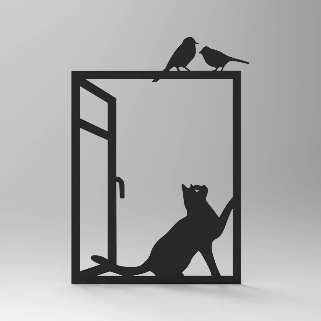 

Панно настенное металлическое кот P-015-01, P-015-00