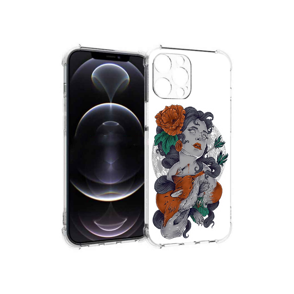 

Чехол MyPads Tocco для Apple iPhone 13 Pro Max темная девушка с лисой (PT163170.617.639), Прозрачный, Tocco