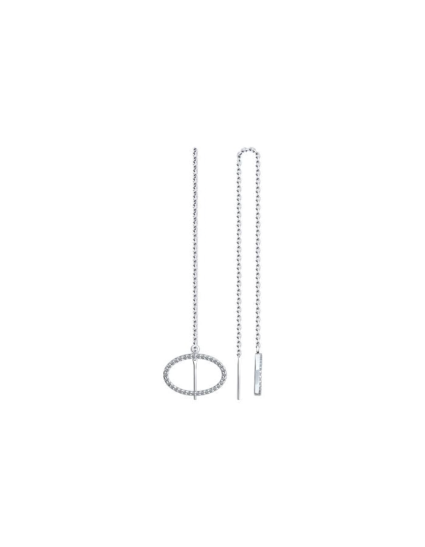 

Серьги продевки из серебра TEO MAORI 894025830, фианит, 894025830