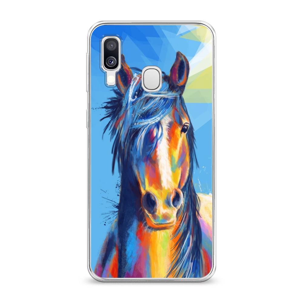 

Чехол на Samsung Galaxy A40 "Лошадь арт 3", Голубой;желтый;синий, 28050-1