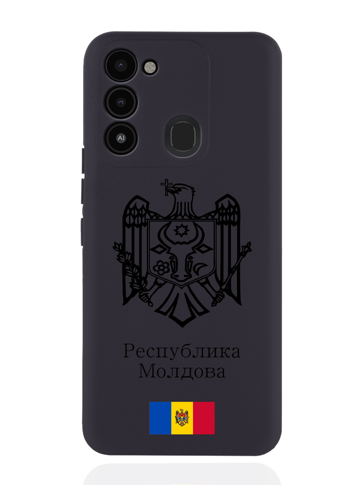 

Чехол SignumCase для Tecno Spark 8C/Go 2022 Черный лаковый Герб Молдавии черный