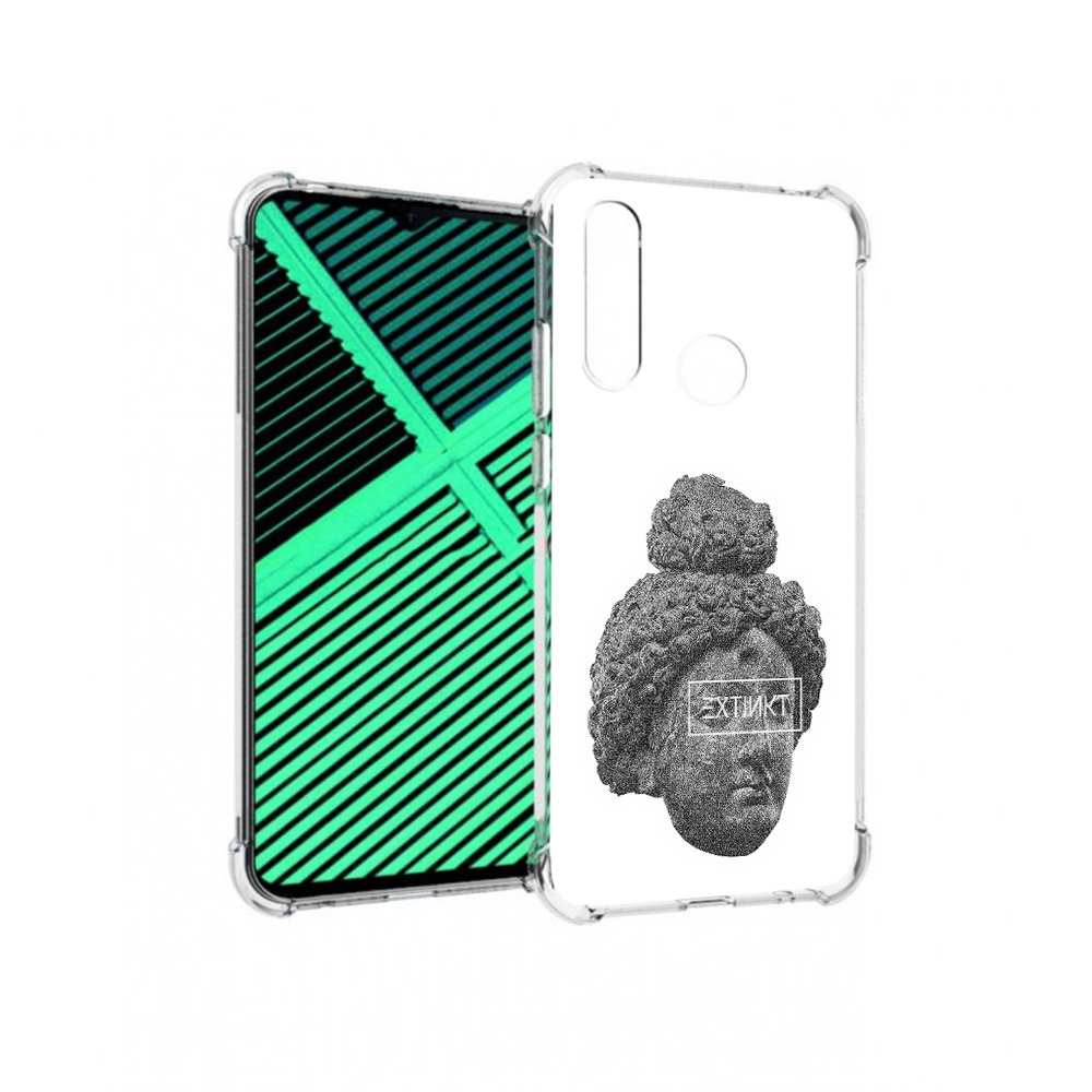 

Чехол MyPads Tocco для Motorola Moto G8 Power Lite каменное лицо девушки, Прозрачный, Tocco