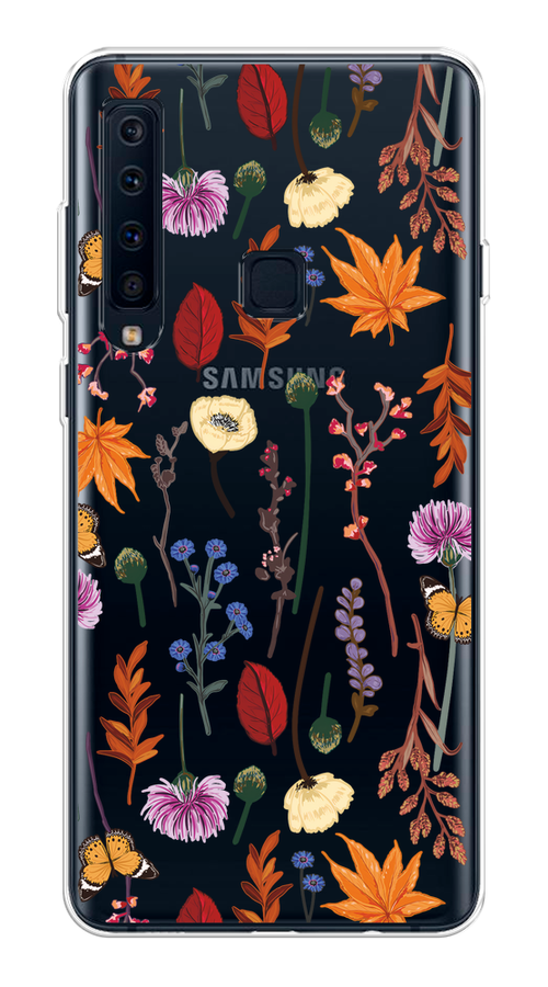 

Чехол на Samsung Galaxy A9 2018 "Orange Purple flowers", Оранжевый;красный;розовый;желтый;прозрачный, 26650-1