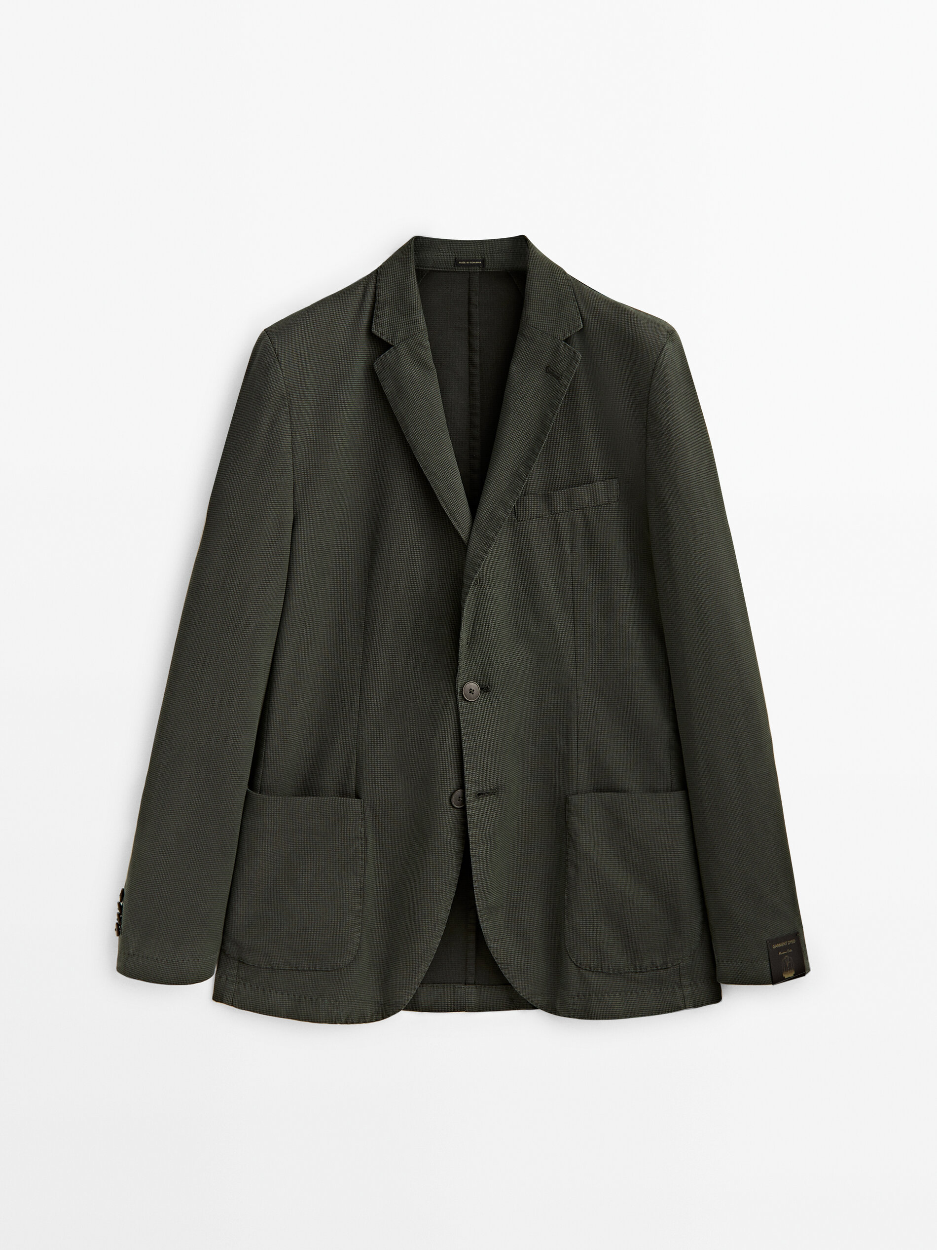 

Блейзер мужской Massimo Dutti 02015121505 хаки 56 RU, 02015121505