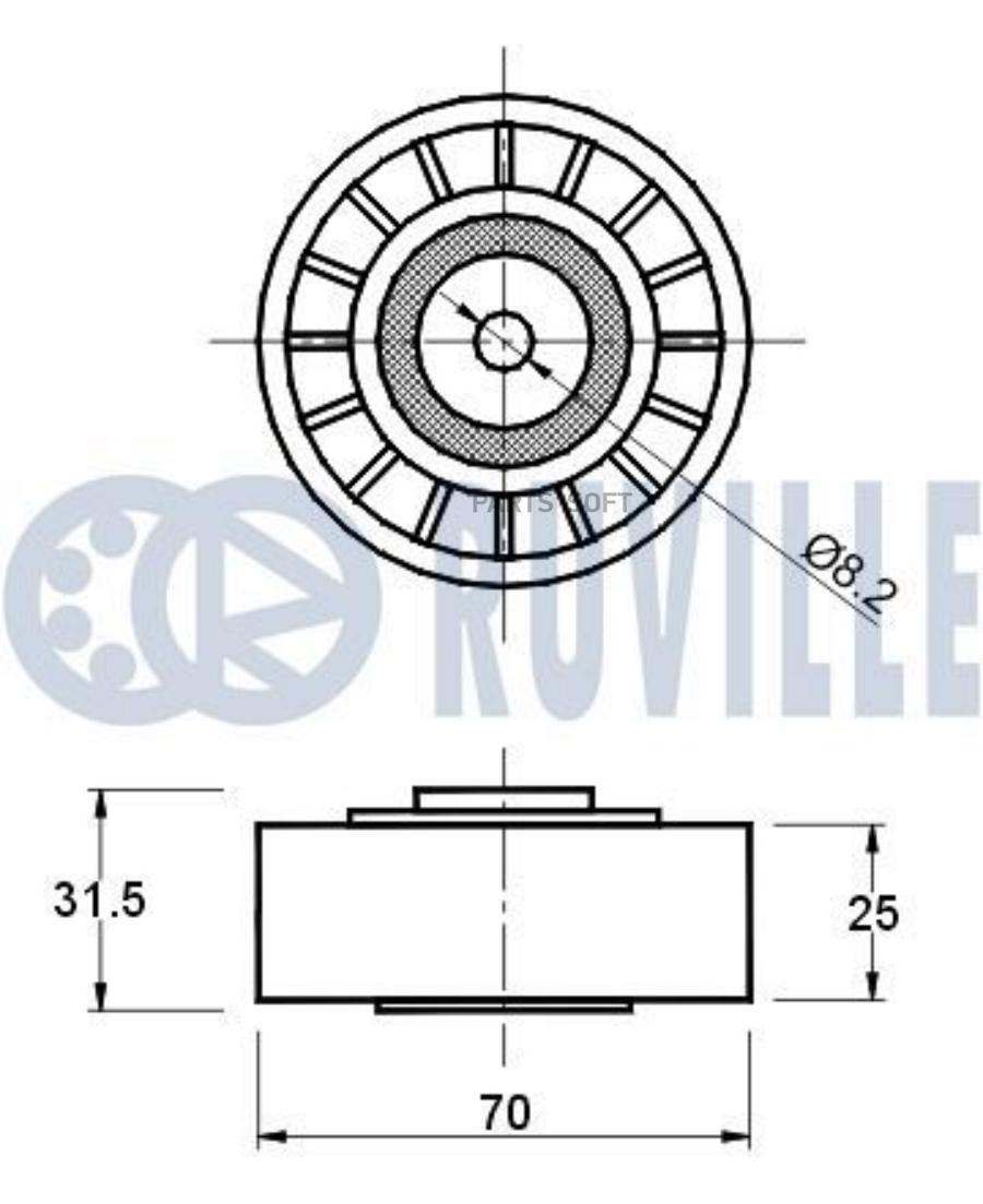 

Ролик Руч.Ремня Mercedes 200,230 W202,208,210 Ruville арт. 541272