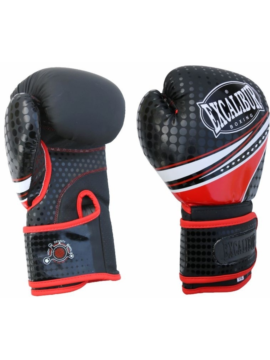 фото Перчатки боксерские excalibur 8066/01 black/red pu (10 унций)