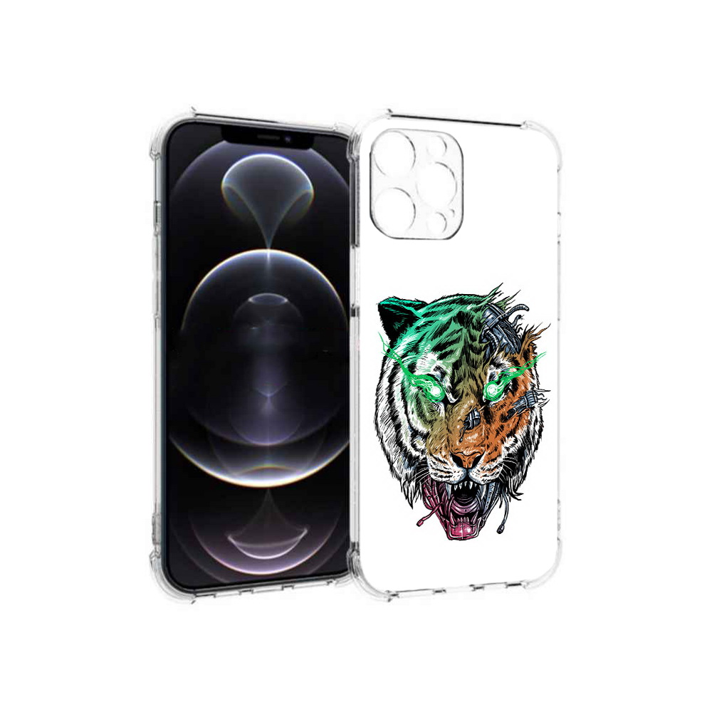 

Чехол MyPads Tocco для Apple iPhone 13 Pro Max робо-тигр (PT163170.617.584), Прозрачный, Tocco