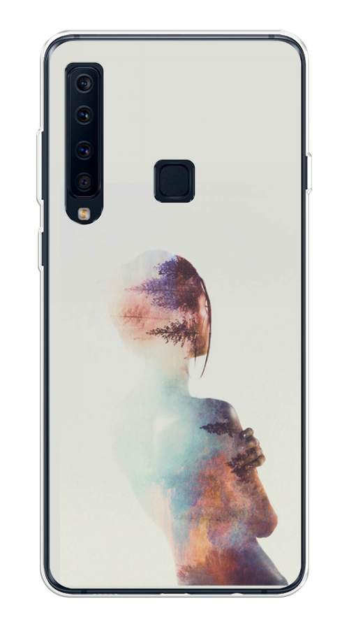 

Чехол на Samsung Galaxy A9 2018 "Девушка-лес", Розовый;голубой;серый, 26650-1
