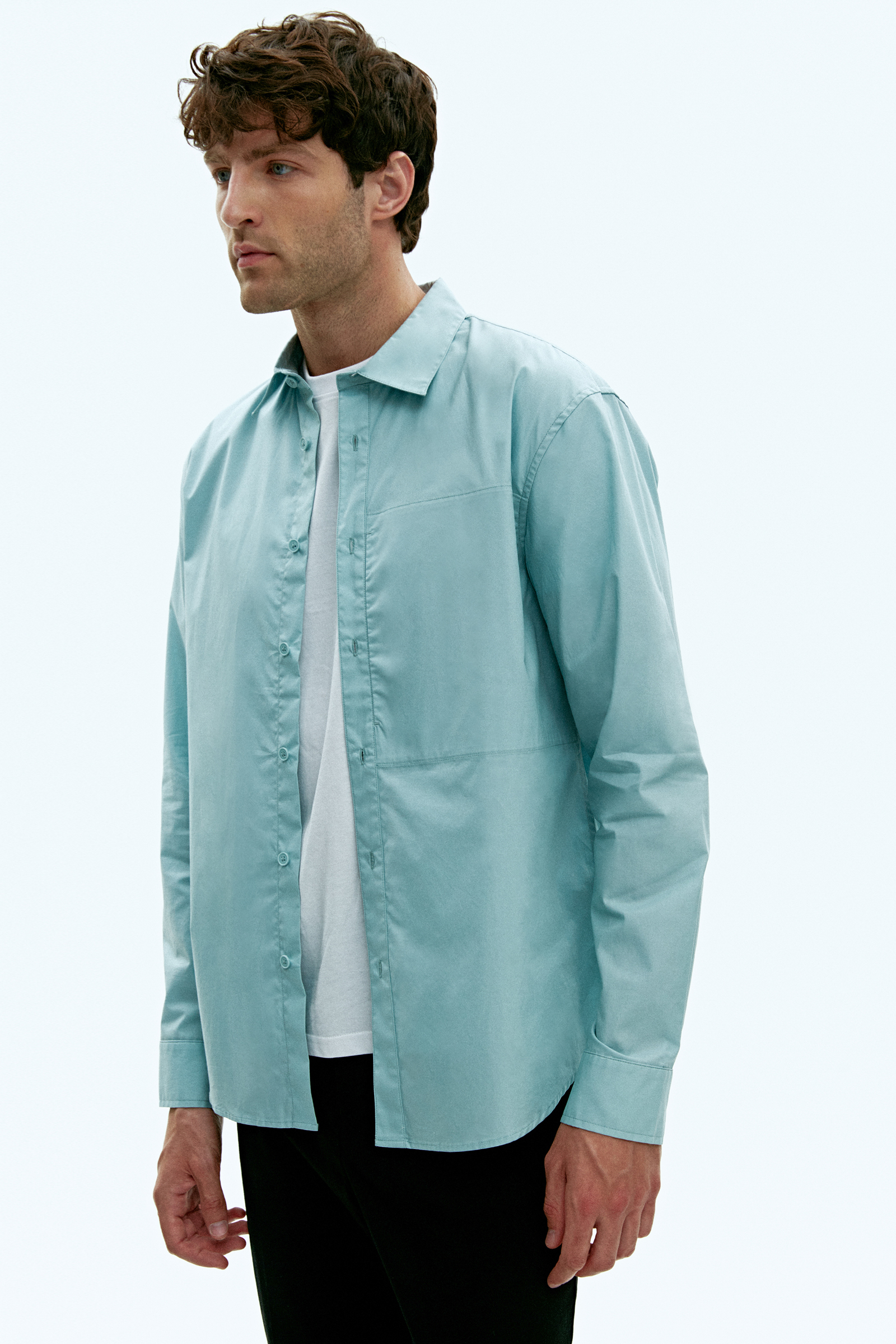 

Рубашка мужская Finn Flare FAD21078 бирюзовая XL, Бирюзовый, FAD21078
