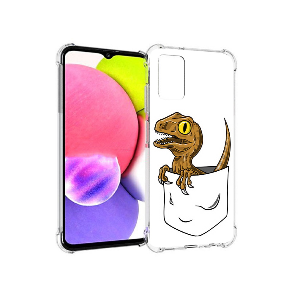 

Чехол MyPads Tocco для Samsung Galaxy A03s динозавр в кармане (PT162170.549.327), Прозрачный, Tocco