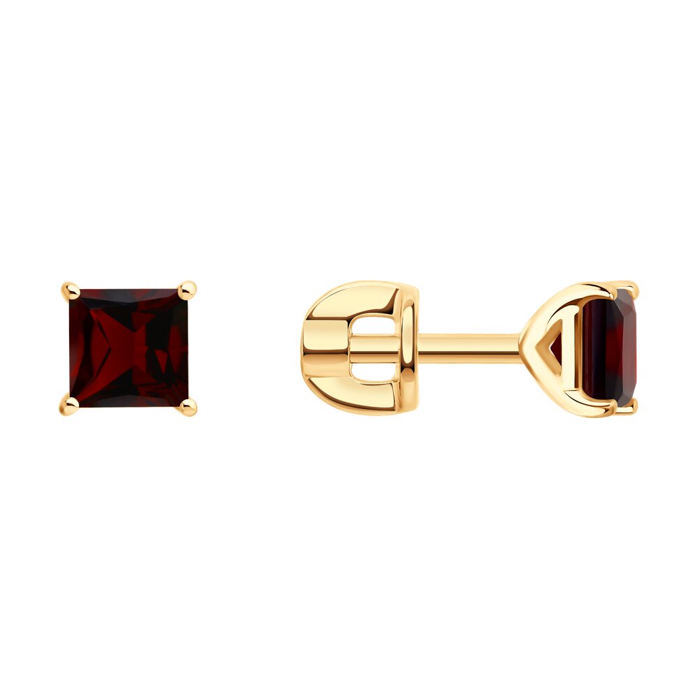 

Серьги пусеты из серебра SOKOLOV 92025320, гранат, 92025320