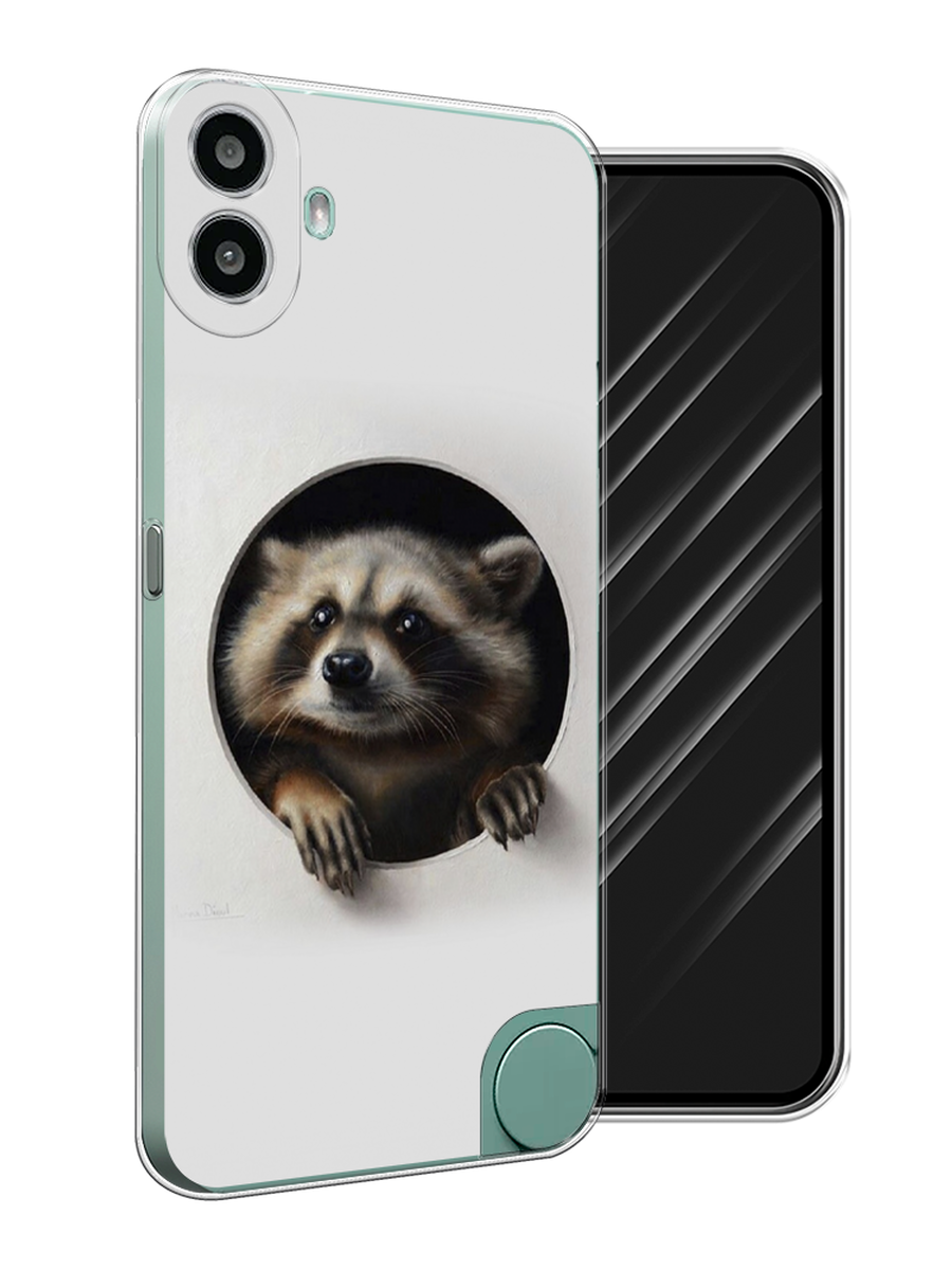 

Чехол Awog на CMF Phone 1 "Любопытный енот", Коричневый;черный;белый, 3300450-1