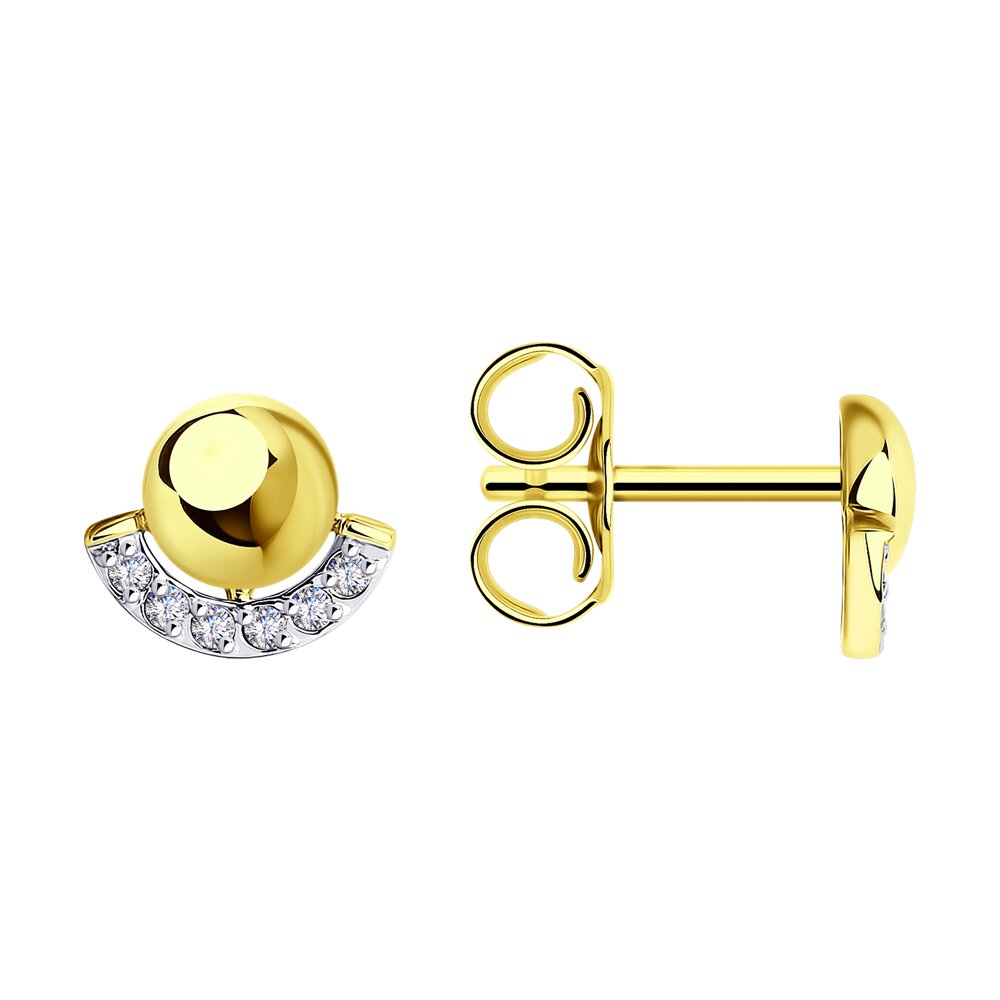 

Серьги пусеты из золота SOKOLOV 029429-2, фианит, 029429-2
