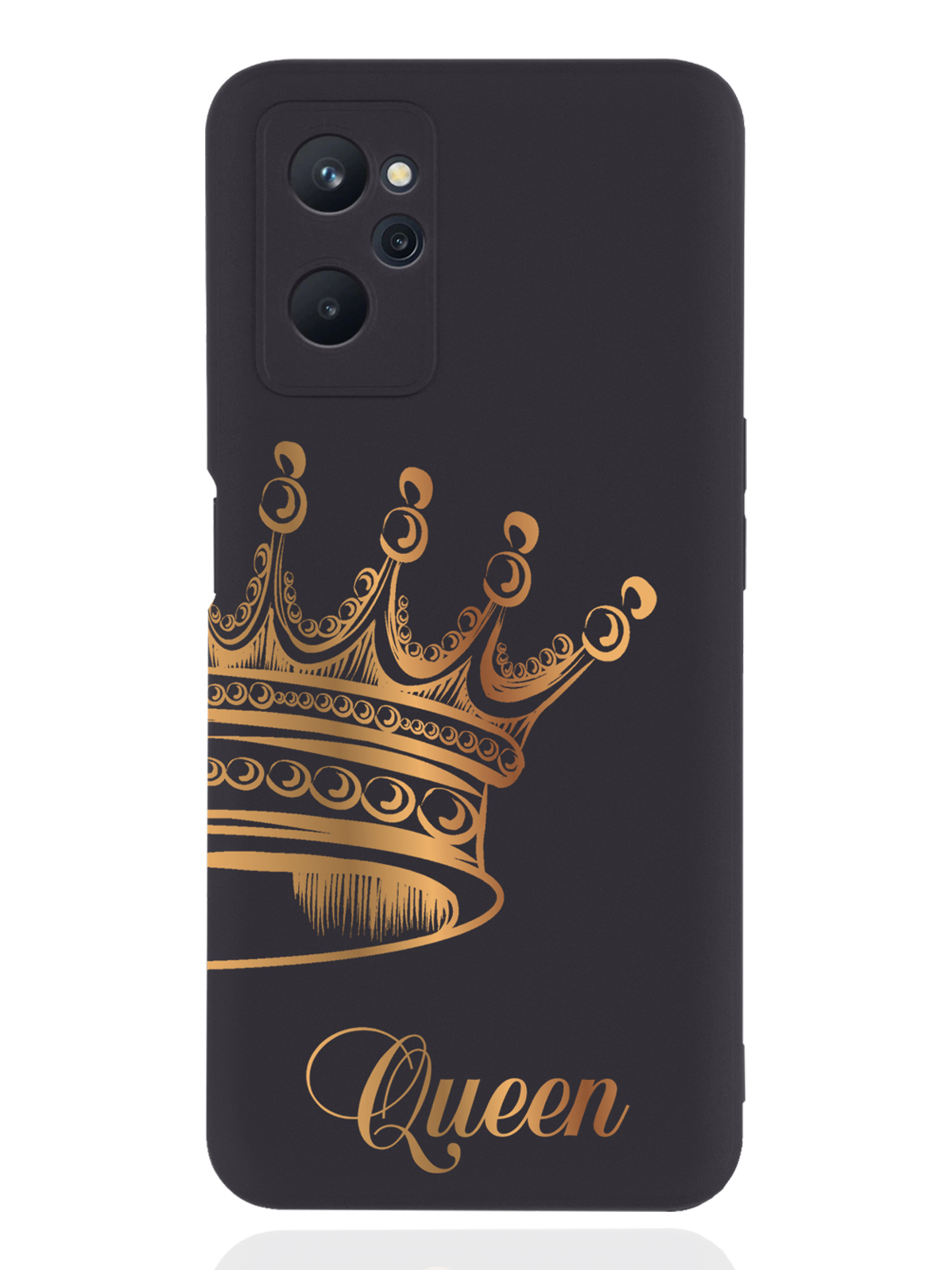 

Чехол MustHaveCase для realme 9i Парный чехол корона Queen черный, Черный;золотистый