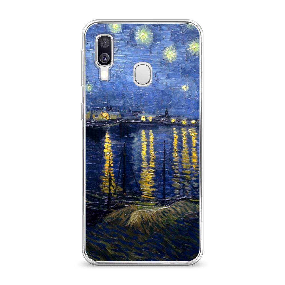 

Чехол на Samsung Galaxy A40 "Звездная ночь над Роной", Синий;желтый, 28050-4