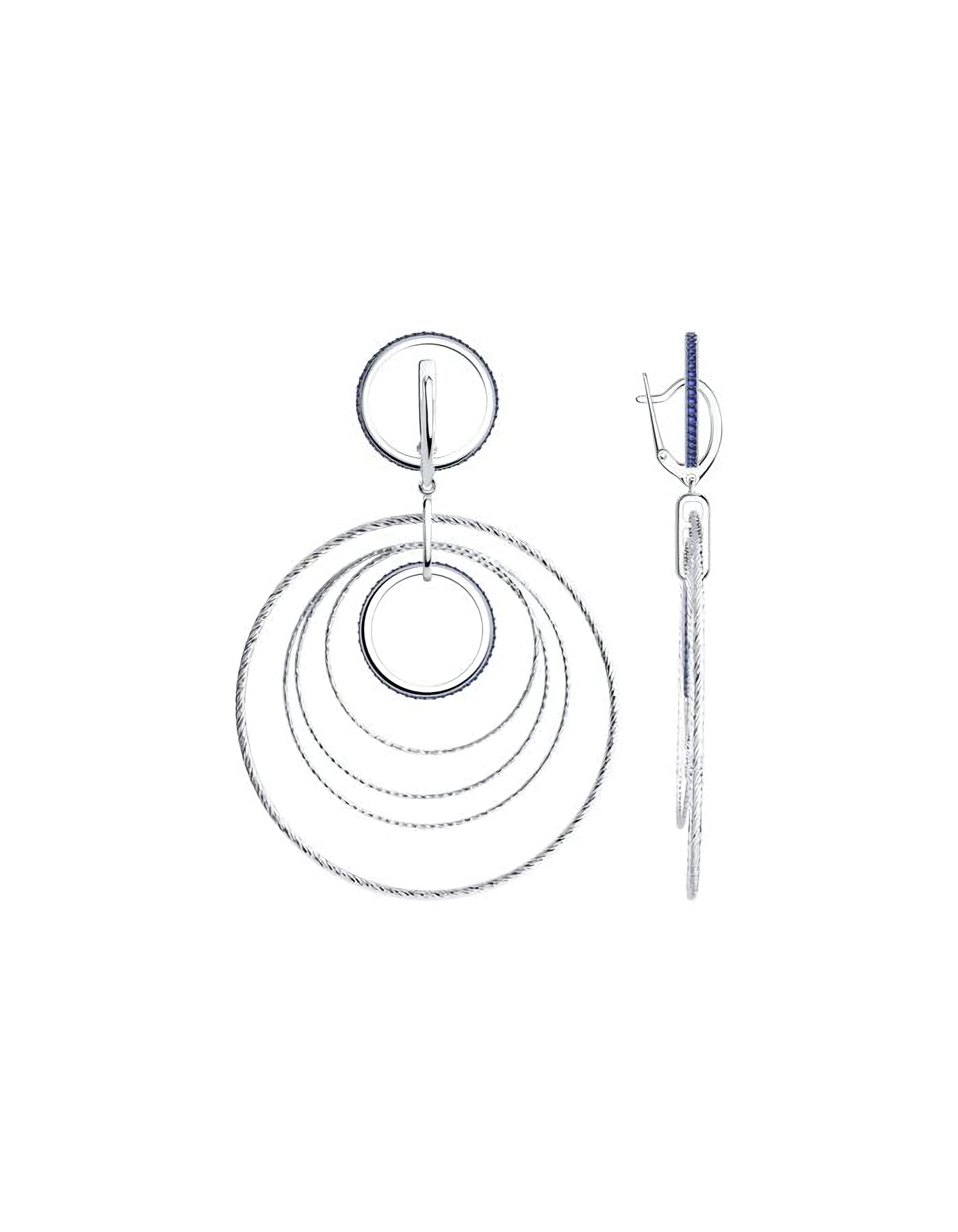 

Серьги подвески из серебра TEO MAORI 894024460, фианит, 894024460