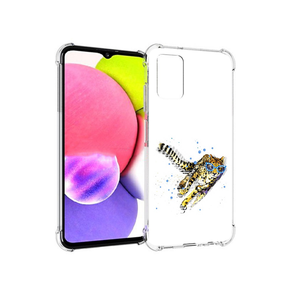 

Чехол MyPads Tocco для Samsung Galaxy A03s гепард в очках (PT162170.549.287), Прозрачный, Tocco