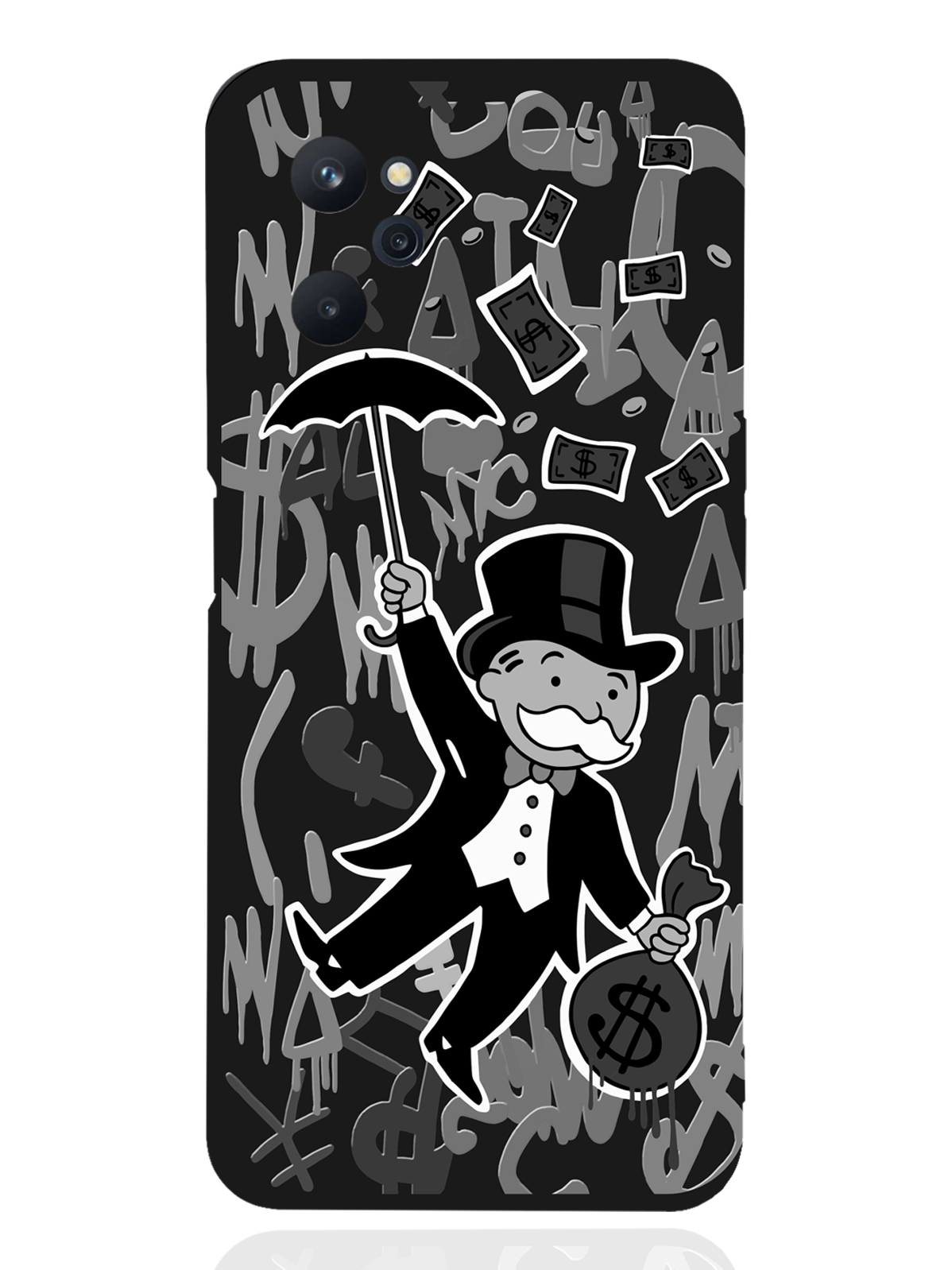 

Чехол MustHaveCase для realme 9i Monopoly Black Edition Монополия черный, Серый;черный