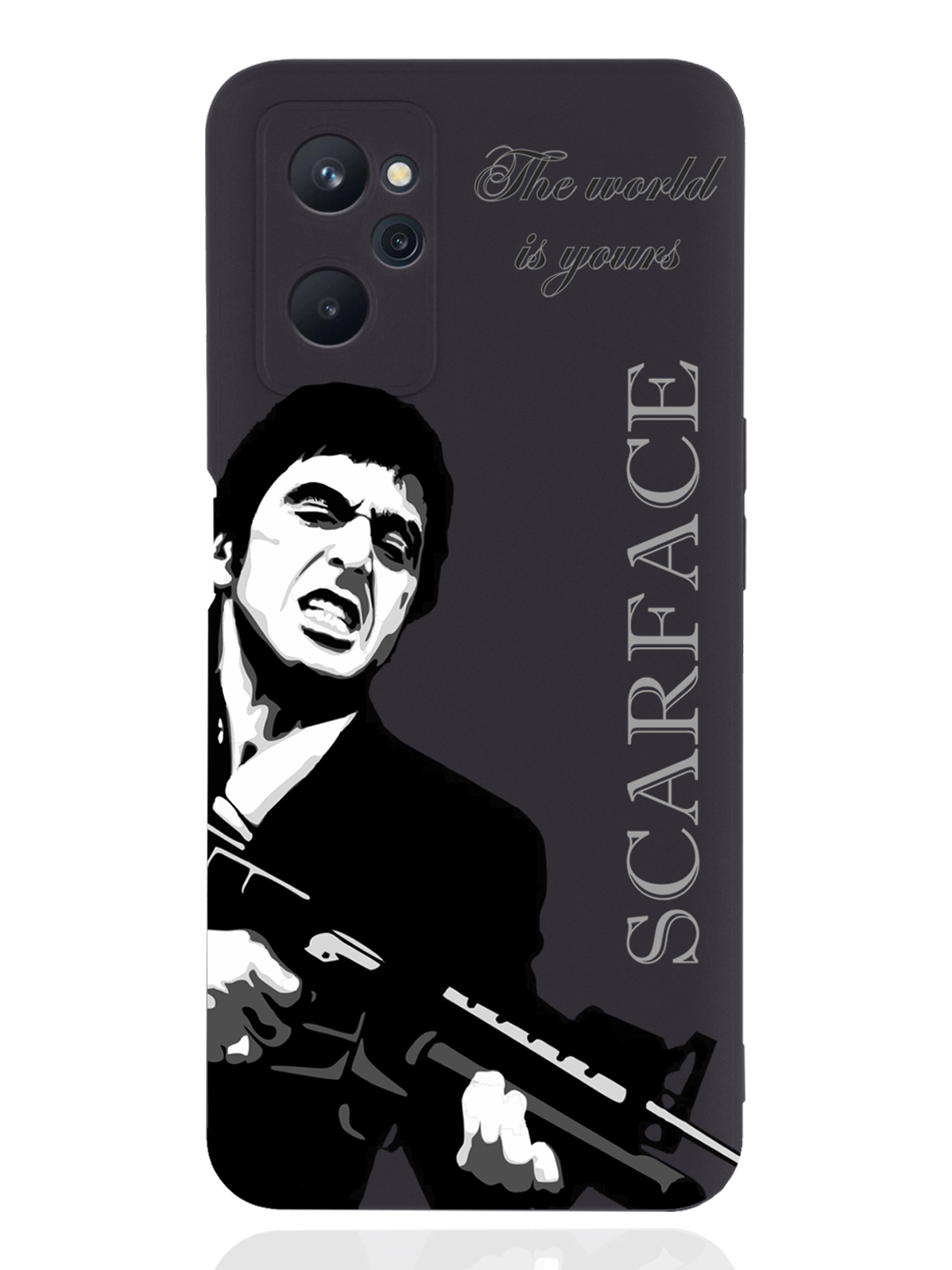 

Чехол MustHaveCase для realme 9i Scarface Tony Montana/ Лицо со шрамом черный, Серый;черный
