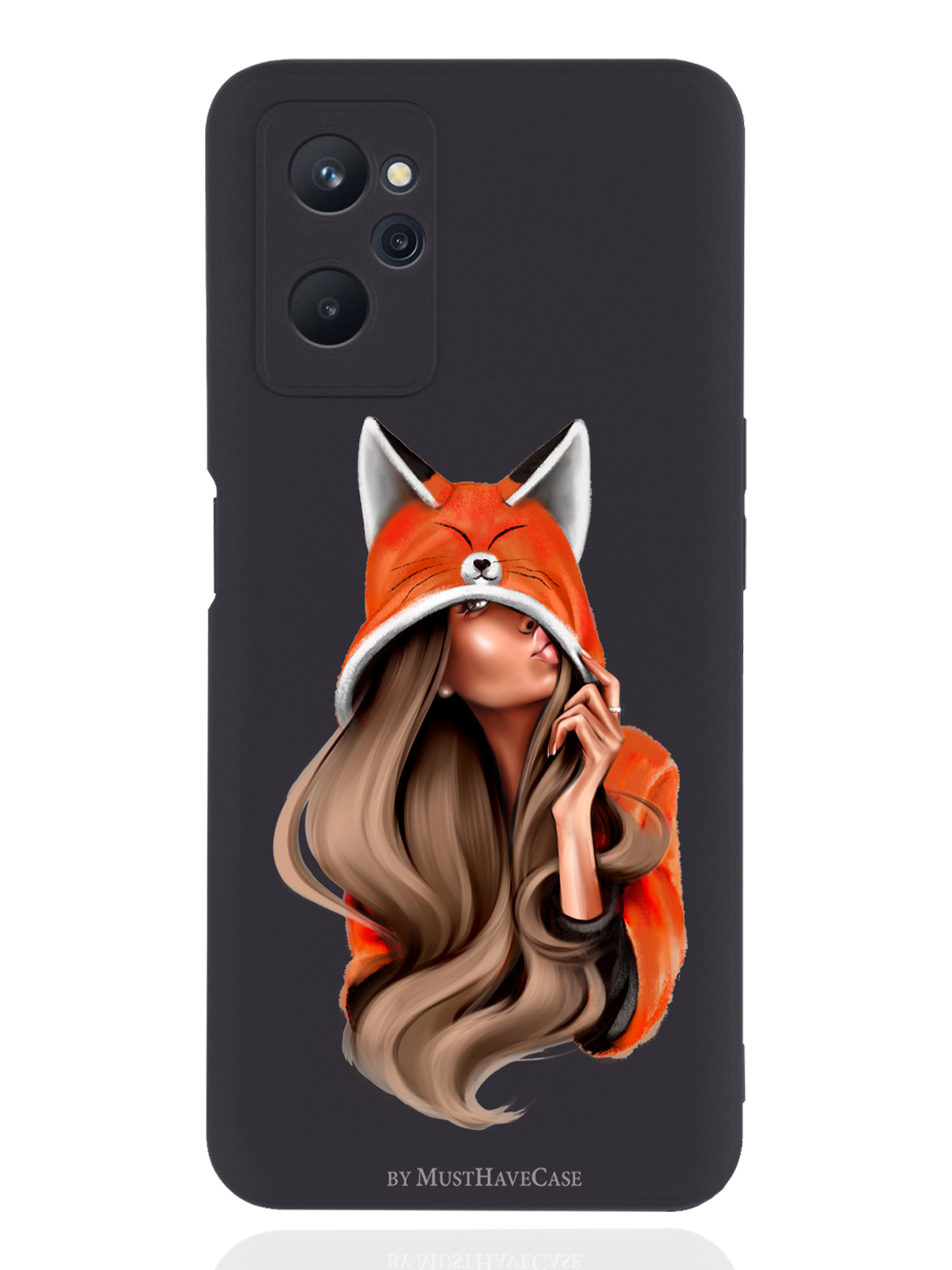 

Чехол MustHaveCase для realme 9i Foxy Girl/ Лисичка черный, Оранжевый;черный