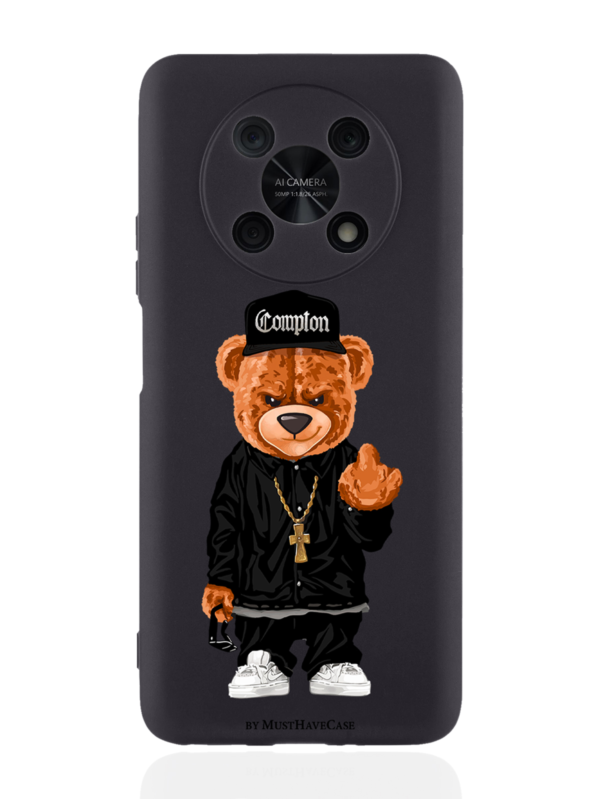 Чехол MustHaveCase для Huawei Nova Y90 Мишка Compton черный