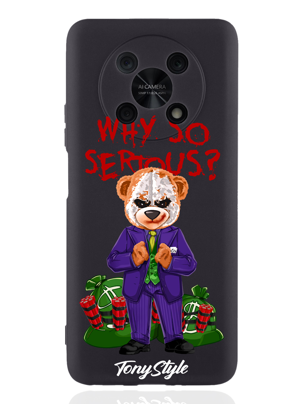 

Чехол Tony Style для Huawei Nova Y90 Tony Style Why so serious черный, Разноцветный