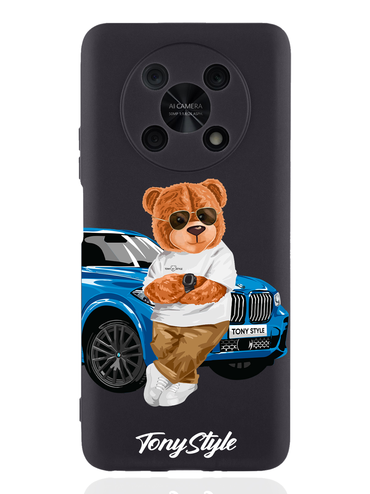 

Чехол Tony Style для Huawei Nova Y90 Tony Style с машиной черный, Голубой;коричневый;белый