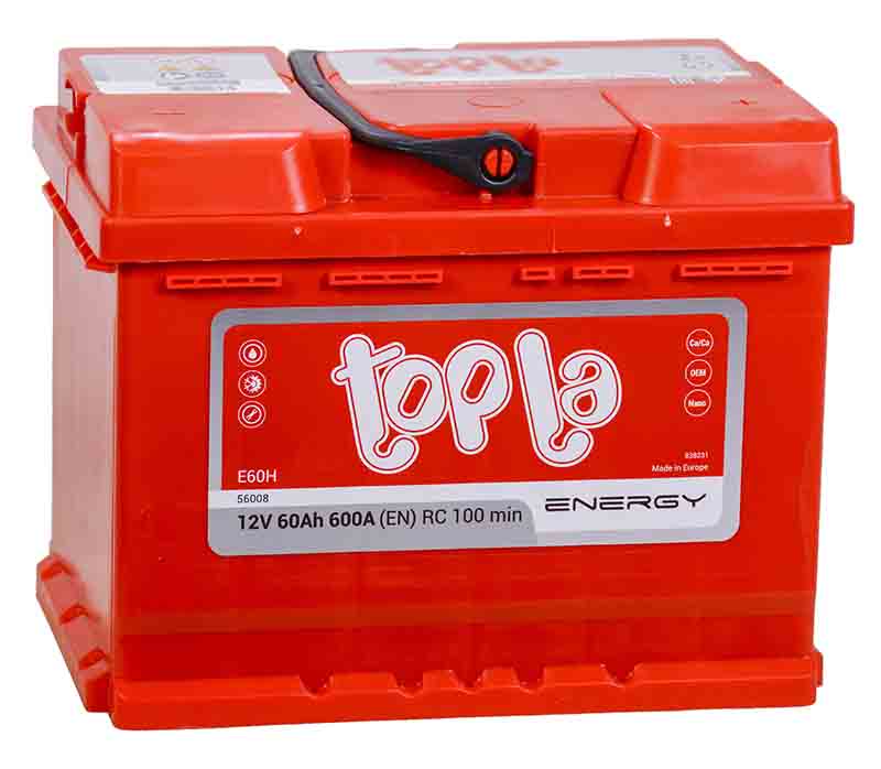 

Аккумулятор Topla Energy 60 А/ч 600 А обр. пол. 108060 Евро авто (242x175x190)