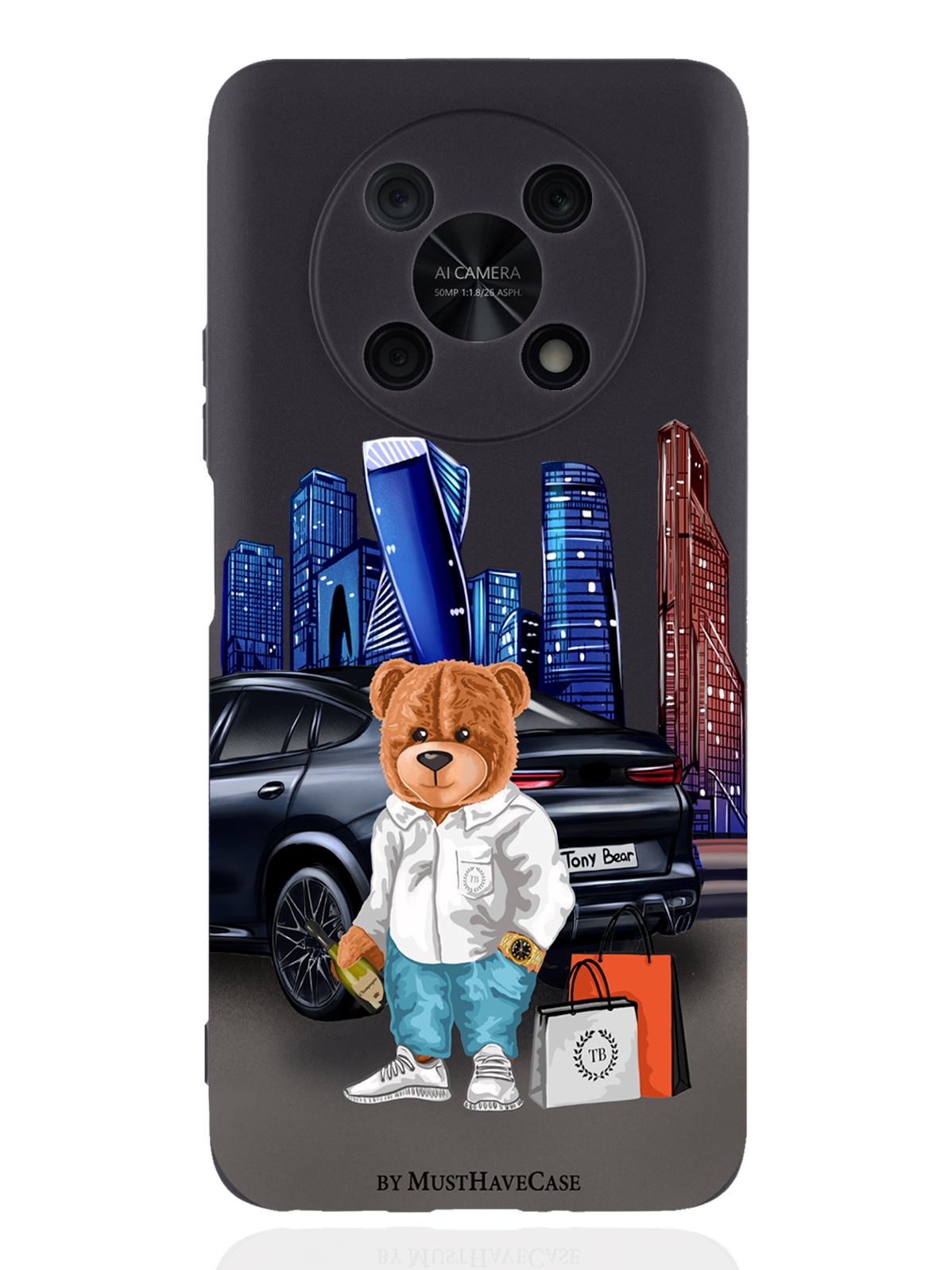 

Чехол MustHaveCase для Huawei Nova Y90 Тони Москва Сити черный, Черный;синий;коричневый