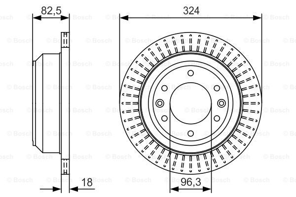 

Тормозной диск Bosch задний 324x18 мм 6 отверстий 0986479U29