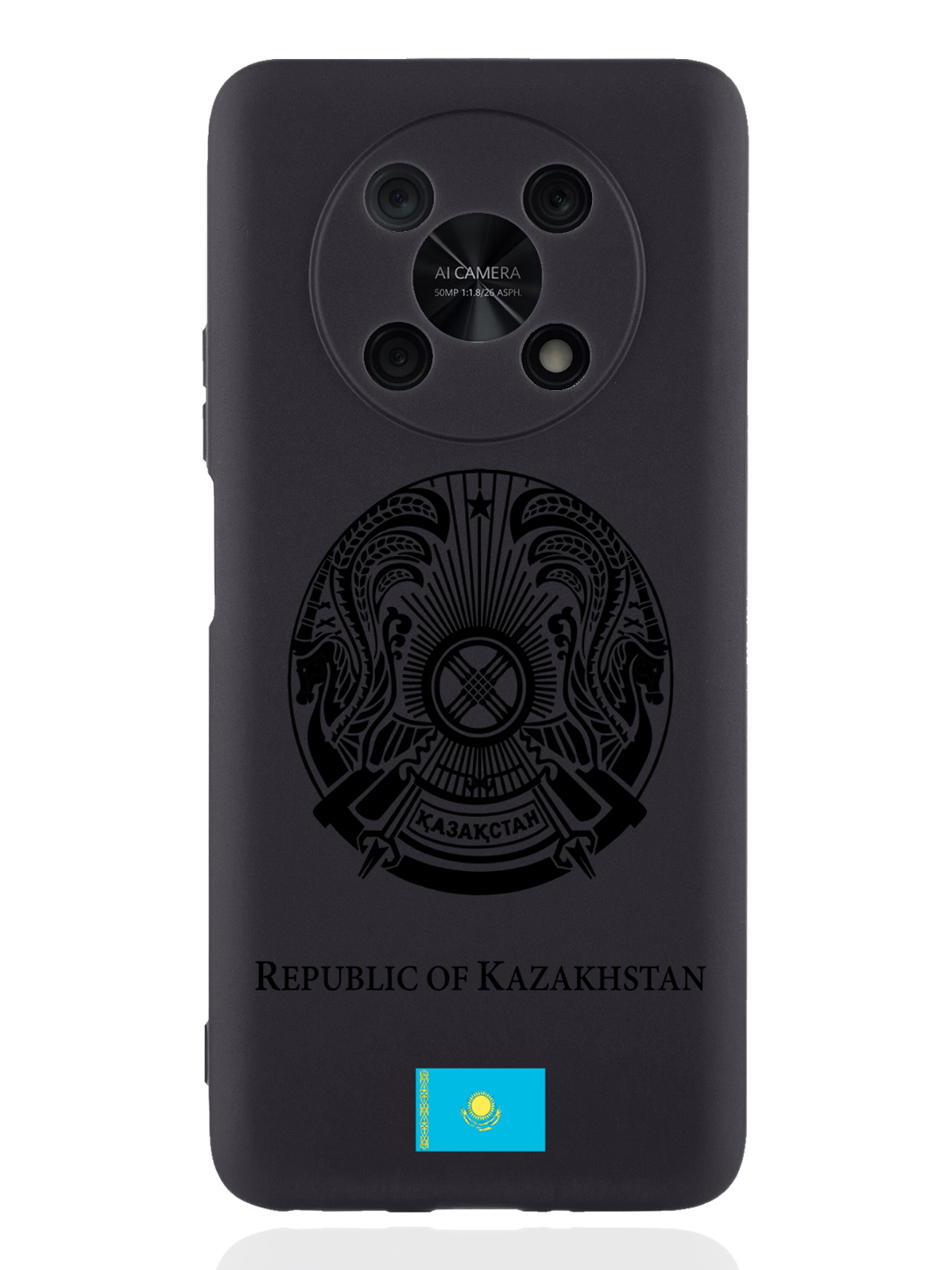 Чехол SignumCase для Huawei Nova Y90 Черный лаковый Герб Казахстана черный